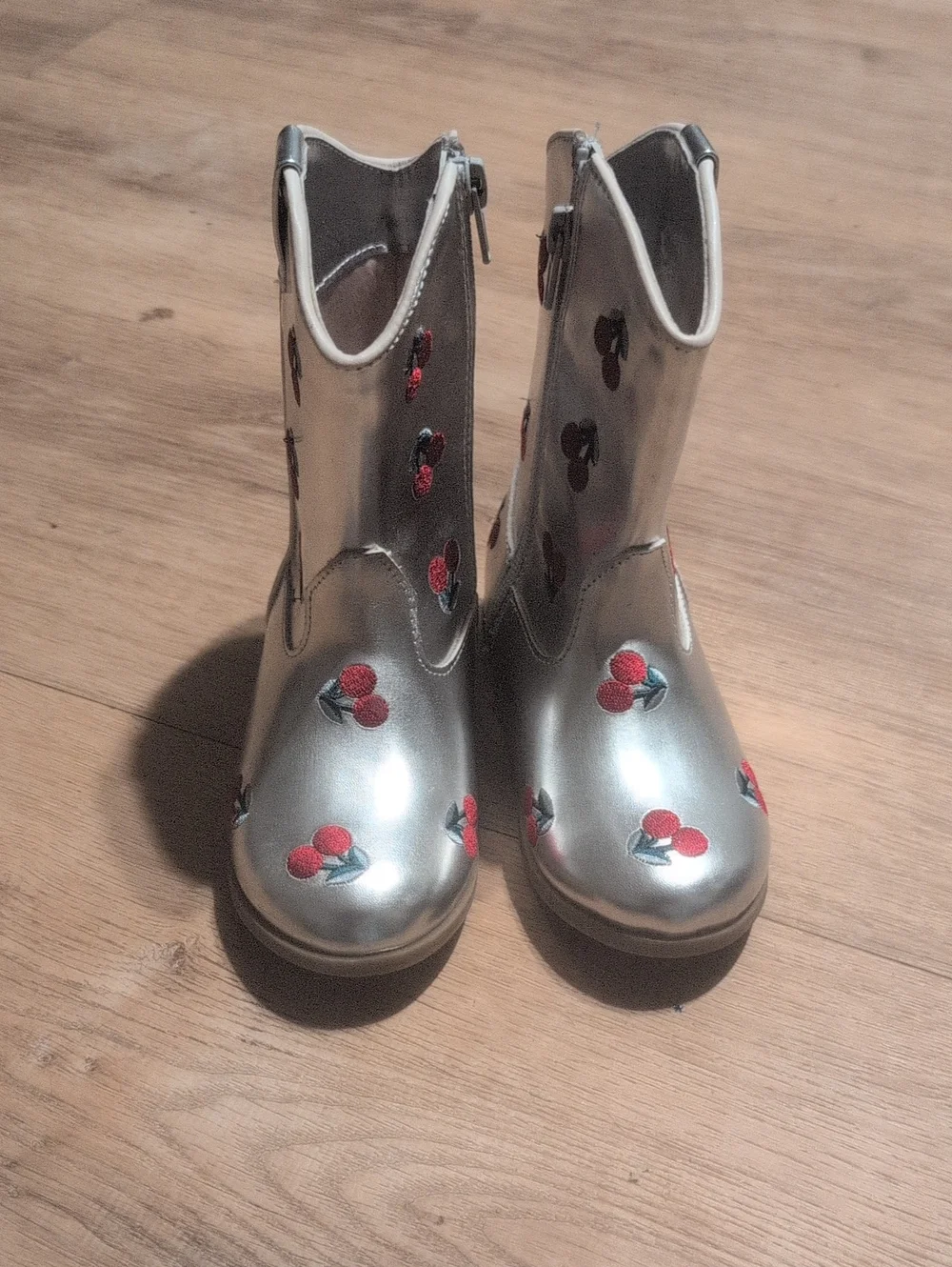 Tucker + Tate Toddler Girls Silver Cherry Embroidered Cowboy Boots